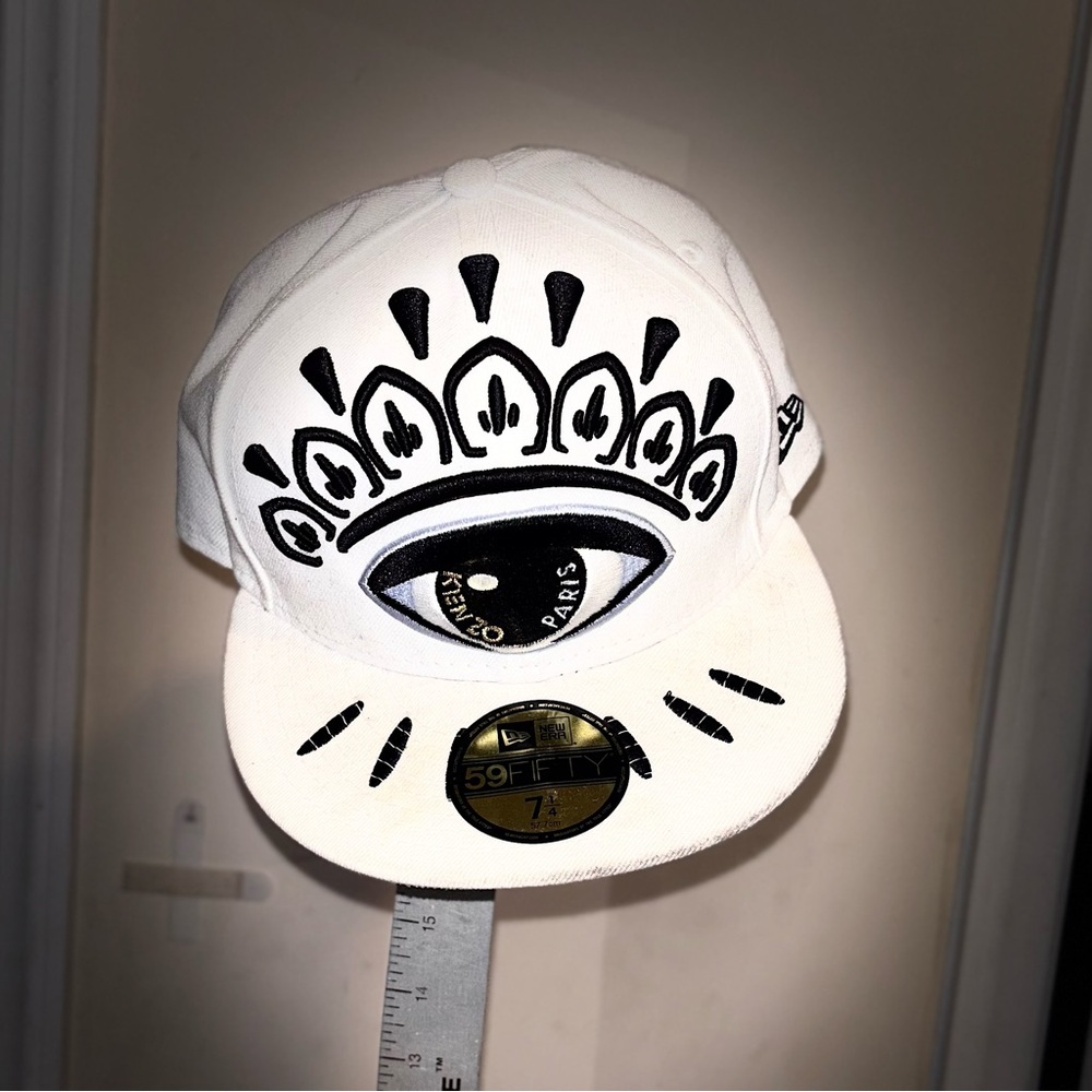 Kenzo x 59 Fifty White Cap with Black Eye Design